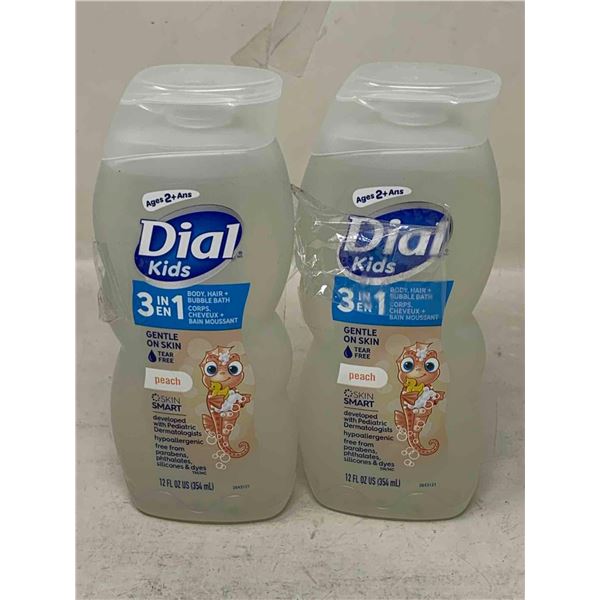 Dial kids 3 in 1-Peach Body, Hair & Bubble Bath (2 x 354ml)
