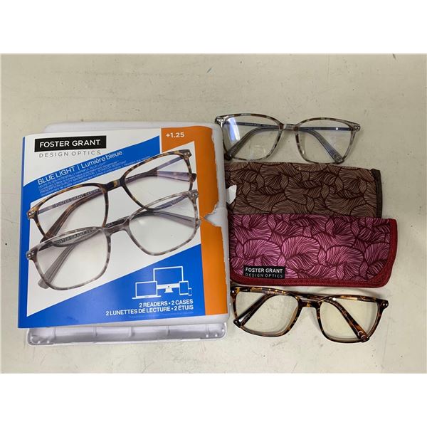 Foster Grant 1.25 Reading Glasses and Cases