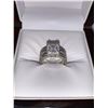 Image 1 : Princess Cut ,80 carat Solitaire Multi Stone double band .925 Silver Ring