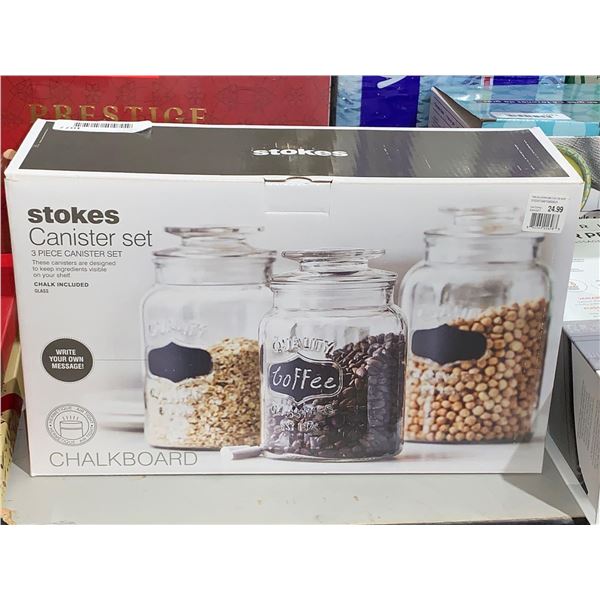 NEW Stokes Canister Set 3 Piece Set Chalk Included