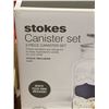 Image 2 : NEW Stokes Canister Set 3 Piece Set Chalk Included