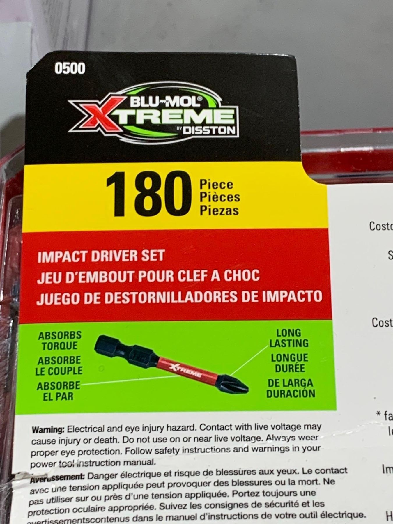 Blu Mol Xtreme 180 Piece Impact Driver Set Blu mol xtreme 180 piece impact driver set