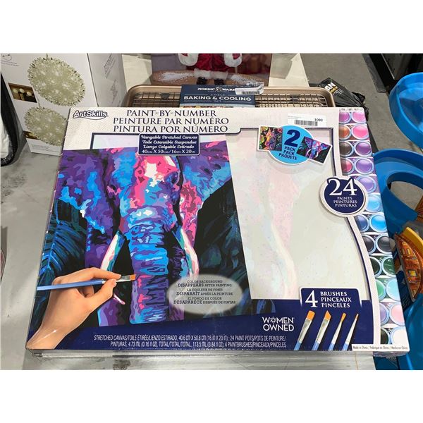 Art Skills Paint By Number Hangable Stretched Canvas
