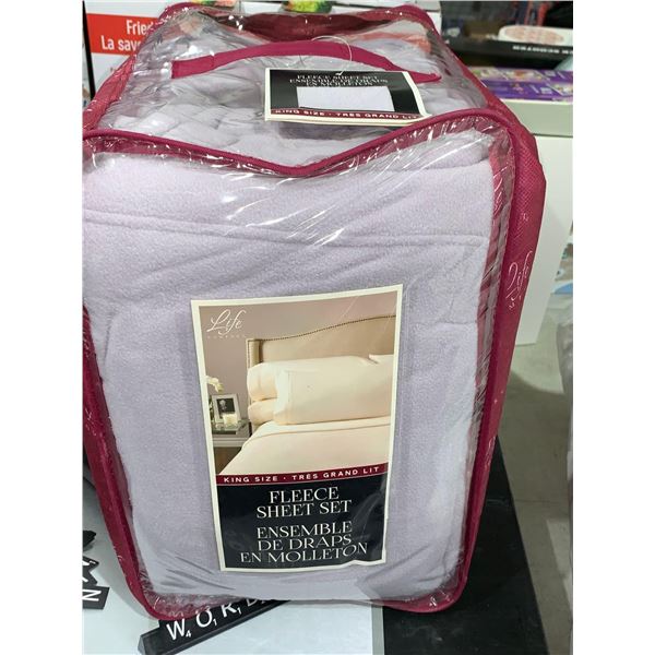 Life Comfort King Size Fleece Sheet Set