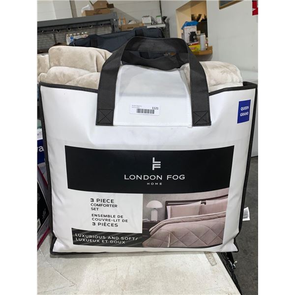 London Fog 3 Piece Comforter Set Queen Size