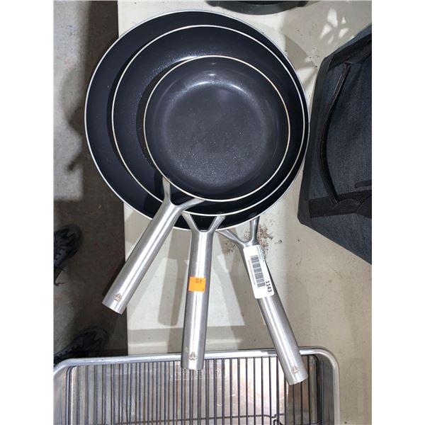 Lot Of 3 Blue Diamond Frying Pans