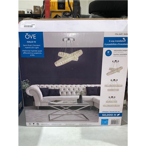 OVE Halo IV Semi-Flush Pendant Hybrid LED Light