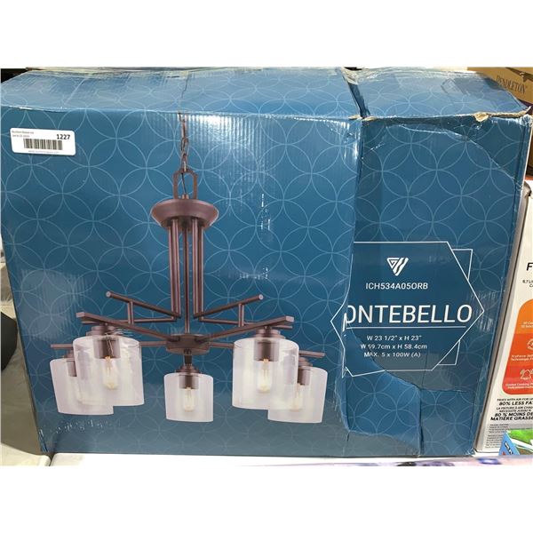 Montebello Ligght Fixture 23 1/2"w x 23"h Oil Rubbed Bronze + Clear Glass