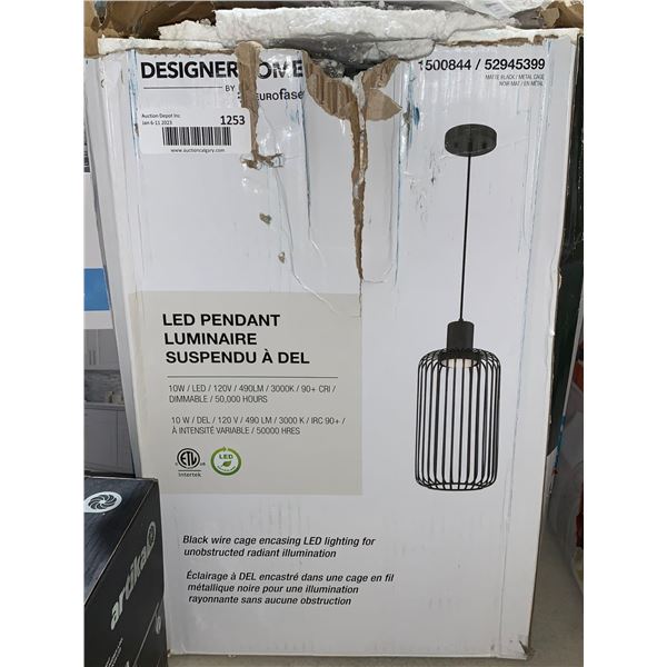 Designer Home LED Pendant Light Black Wire encasing