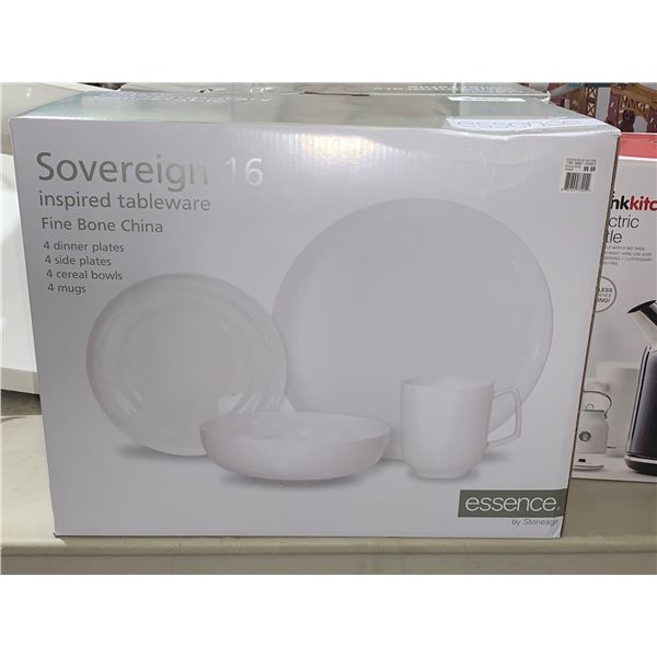 NEW Sovereign 16 Inspired Tableware Fine Bone China Essence by Stonage 16pc set
