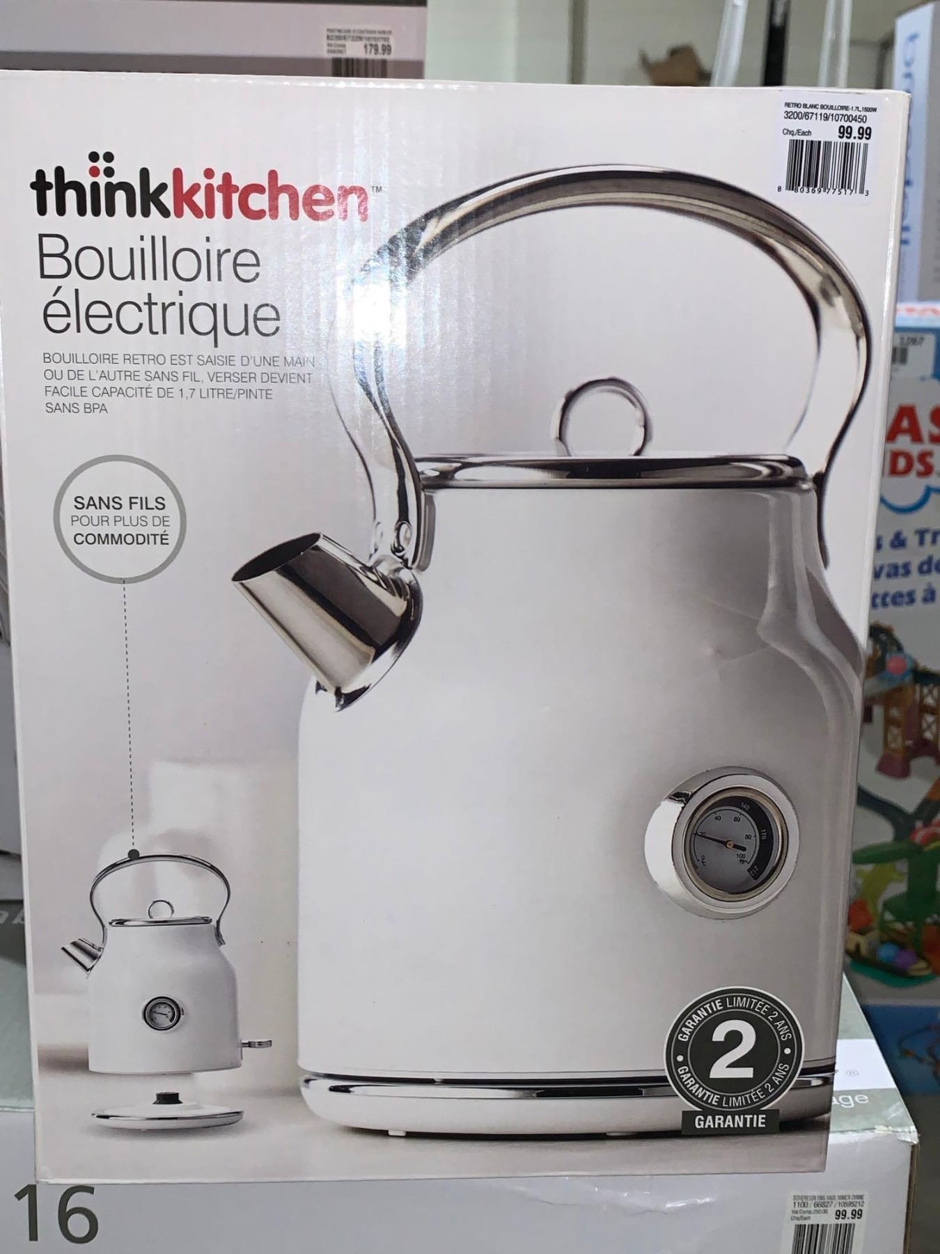 Think Kitchen Machine NEW Think Kitchen Electric Kettle Cordless WHITE 1.7L