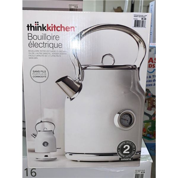 NEW Think Kitchen Electric Kettle Cordless WHITE 1.7L