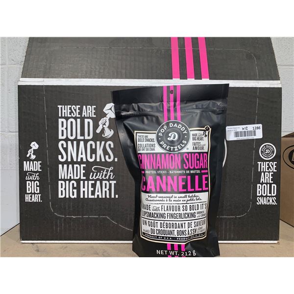 CASE OF Pop Daddy Cinnamon Sugar Pretzel Sticks 12 x 212g