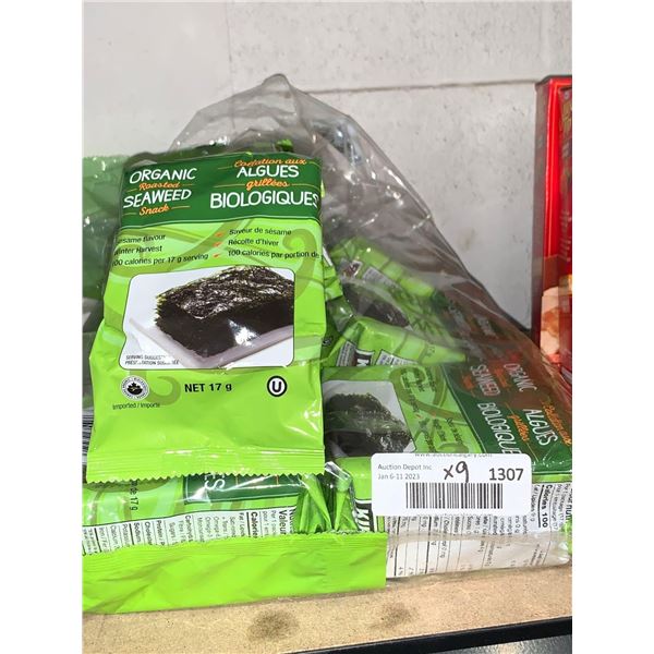 Organic Roasted Seaweed Snack Sesame Flavor 9 x 17g
