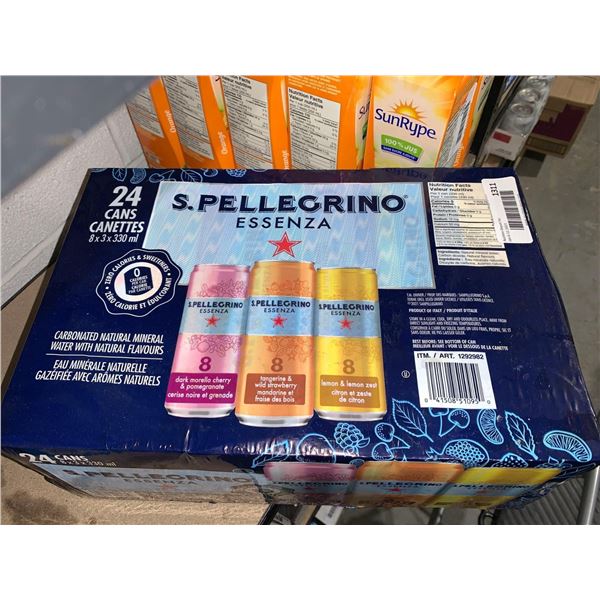 CASE of S.Pellegrino Essenza 24 x 330ml  Cans Assorted flavors