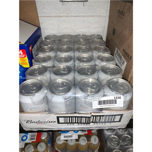 CASE of Bud Zero Alcohol Beer 24 cans
