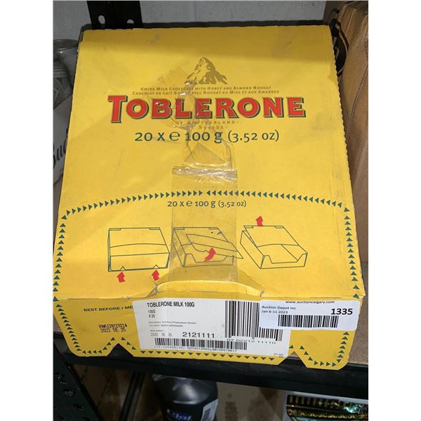 CASE of Toblerone Chocolate Bars 20 x 100g