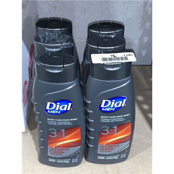 Dial Men 3 in 1 Ultimate Clean Body / hair / Face wash 473ml x 6
