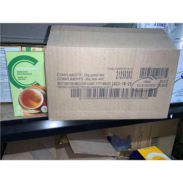 CASE of Compliments Organic Green Tea 6 x 20 Sachets