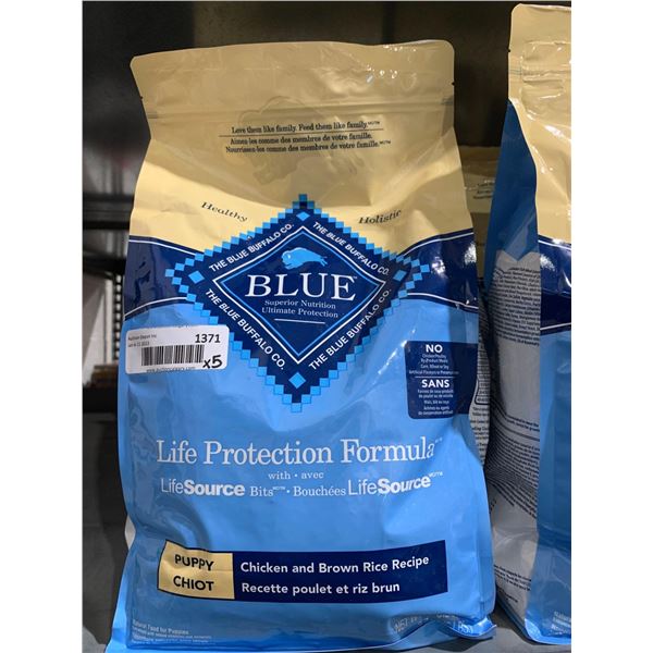 Blue Buffalo Life Protection Formula Puppy Chicken & Brown Rice  2.7kg lot of 5 bags