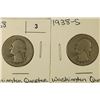 Image 1 : 1938 & 1938-S WASHINGTON SILVER QUARTERS