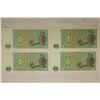 Image 2 : 4 BURMA BANK 1 KYAT CRISP UNC BILLS.  2 ARE