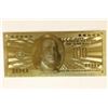 Image 1 : 24K GOLD FOIL US $100 BILL. CRISP UNC