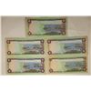 Image 2 : 5 BANK OF JAMAICA $1 COLORIZED BILLS.