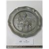 Image 1 : Decorative Wall Plate - Metal (Tudor Era - Couple Horse Back Riding)