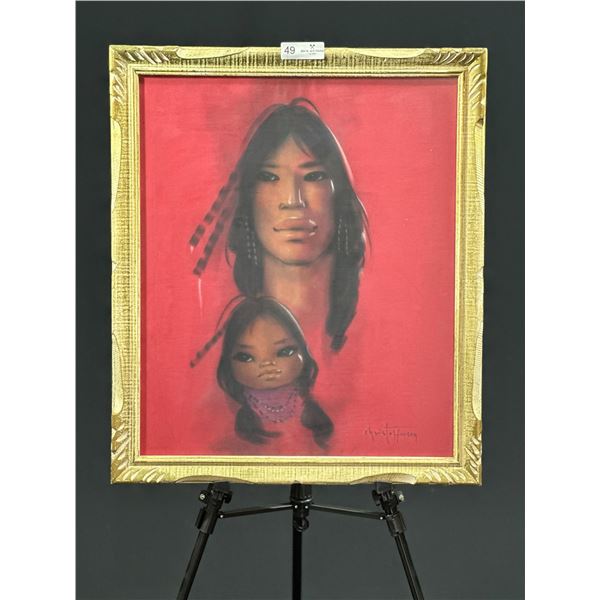 Ingidenous Woman and & Child Painting (Framed)