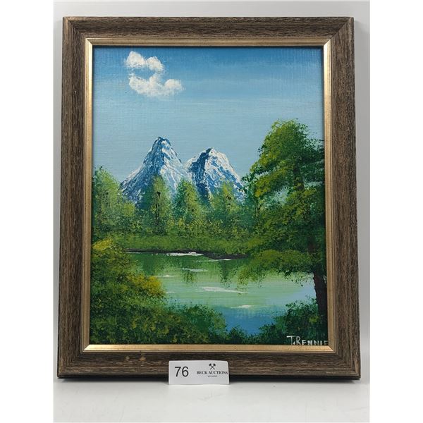 Framed Acrylic Painting of Lake View