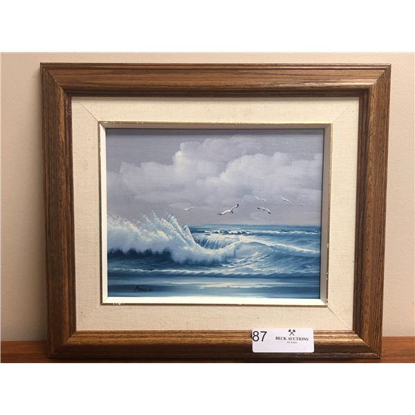 Framed Acrylic Painting Of Sea View On Canvas