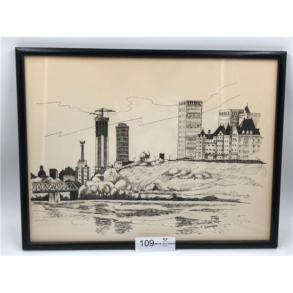 Framed Vintage Art Dedicated To Edmonton