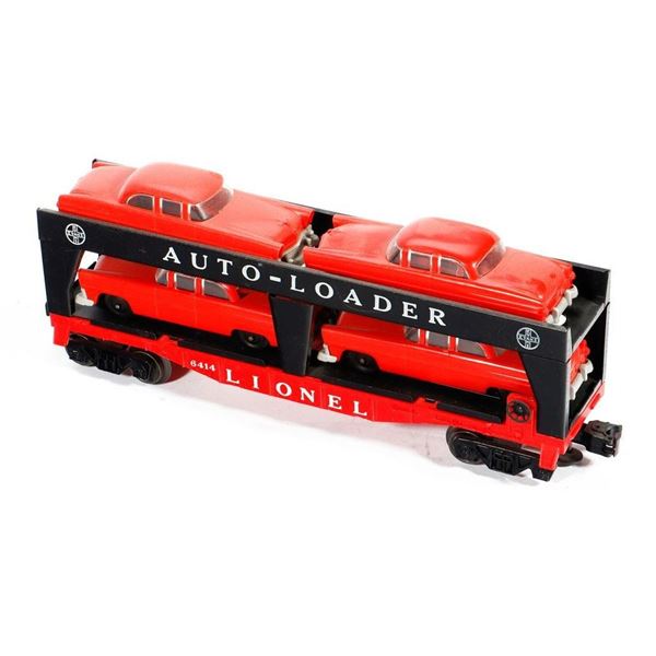 Lionel Postwar 6414 Evans Auto Loader w Red cars/gray bumpers