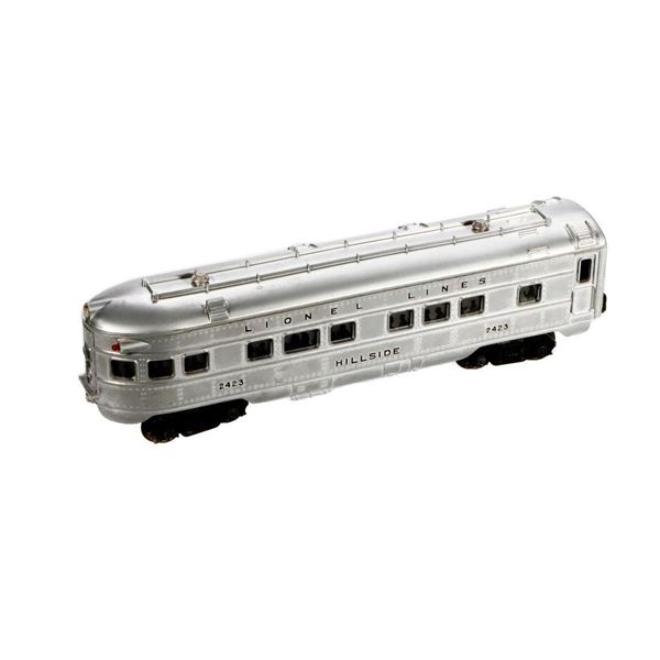 Lionel Postwar 2423 Silver Hillside Streamline Observation