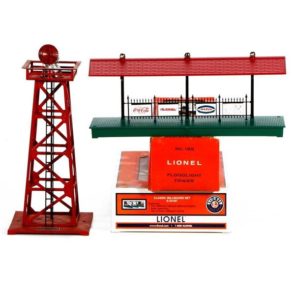 Lionel Billboards, Floodlight Tower, Stn Platform, Beacon