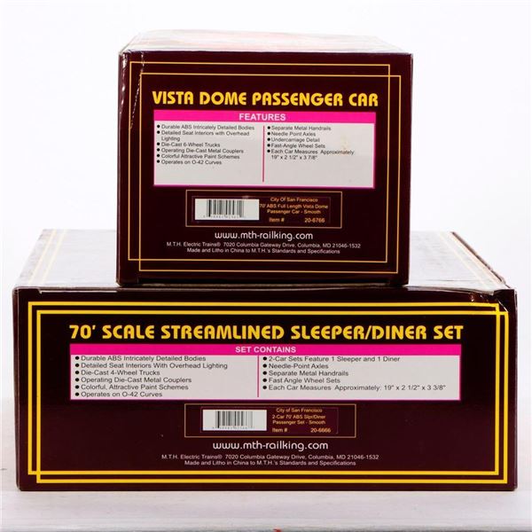 MTH 20-6666&20-6676 UP 70' Sleeper/Diner Set&Vista Dome