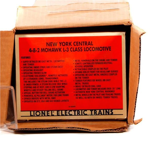 Lionel 6-18009 NYC 4-8-2 Mohawk L-3 Class Loco original box