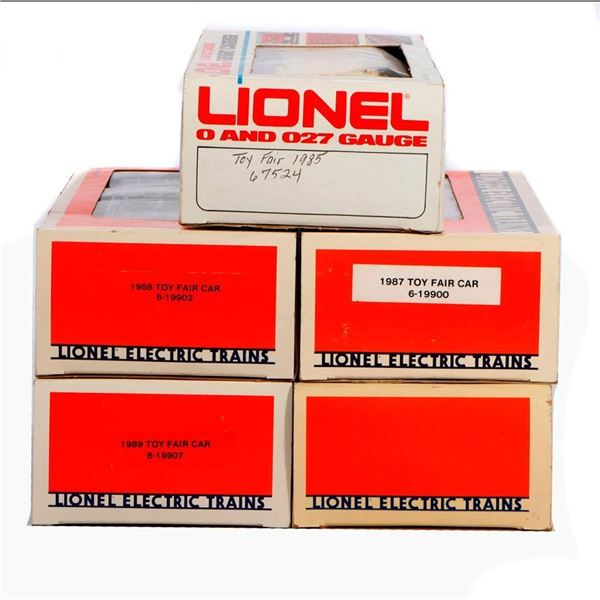 Lionel Toy Fair Box Cars 1985, 1986, 1987, 1988, 1989
