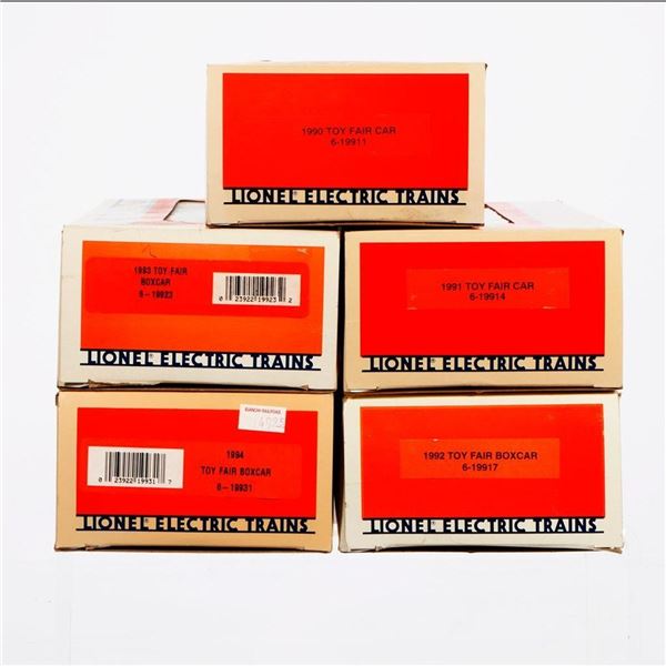 Lionel Toy Fair Box Cars 1990, 1991, 1992, 1993, 1994