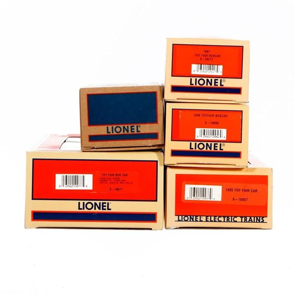 Lionel Toy Fair Box Cars 1995, 1996, 1997, 1998, 1999