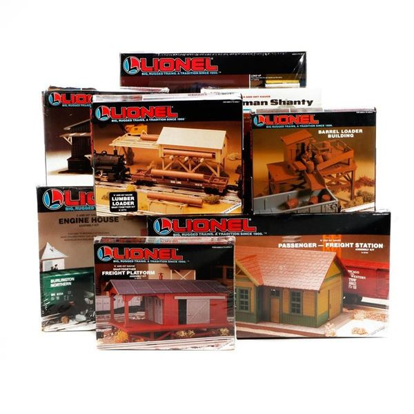 14 Lionel Sealed Construction Kits - Rico Stn, Grain Elevator, more.
