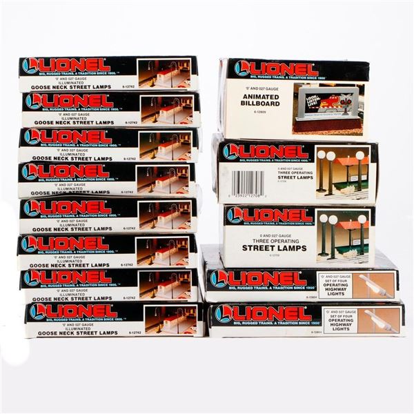 Lionel Animated Billboard & 12 Street Light Sets
