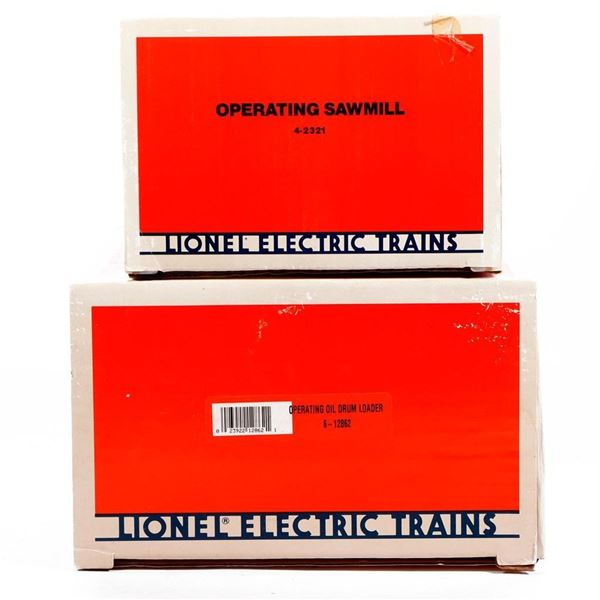 Lionel/American Flyer Operating Sawmill, Oil Drum Loader