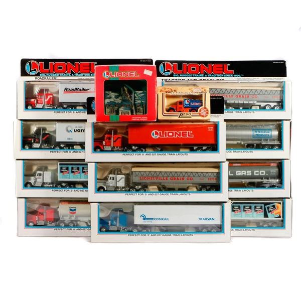 11 Lionel Tractor Trailers - plus