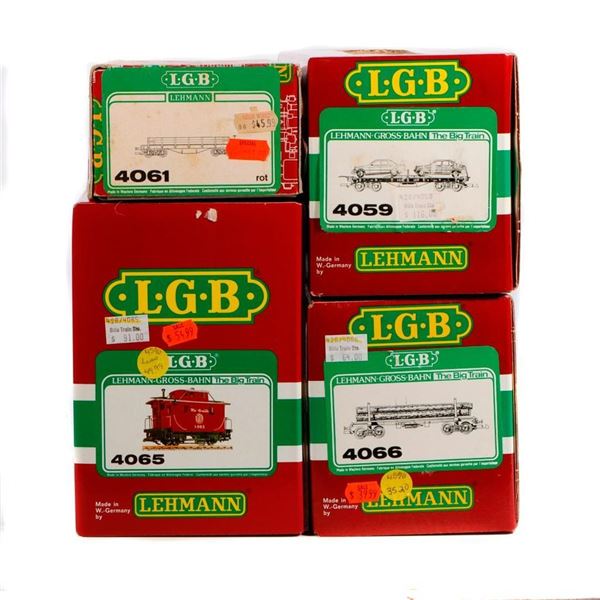 LGB 4059 Flat w Autos 4061 Gon 4066 Log 4065 Caboose