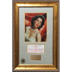 Ava Gardner, Signed Check with Photograph