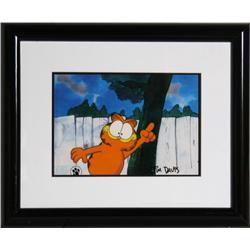Jim Davis, Garfield Pointing to the Sky, Cel