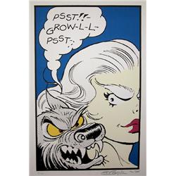 Al Capp, Psst Growl Psst, Lithograph on Canvas