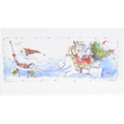Joyce Levine, Santa Claus and Polar Bear, Print